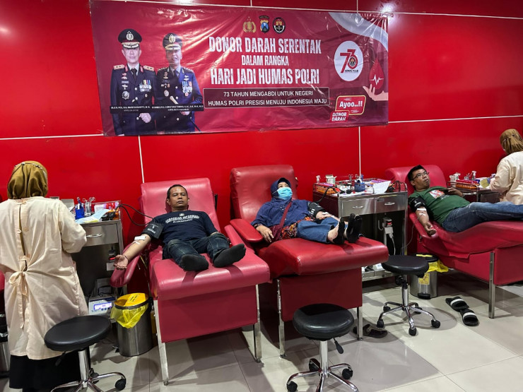 Polresta Sidoarjo Adakan Donor Darah Peringati 73 Tahun Humas Polri