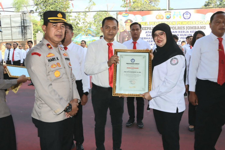 Respon Cepat Ungkap Kasus TPPO, Polres Jombang Terima Penghargaan
