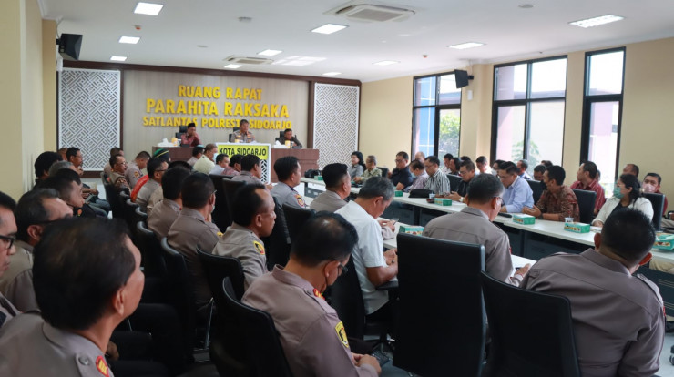 Polresta Sidoarjo Gelar Rakor Lintas Sektoral Pengamanan Natal dan Tahun Baru 2023