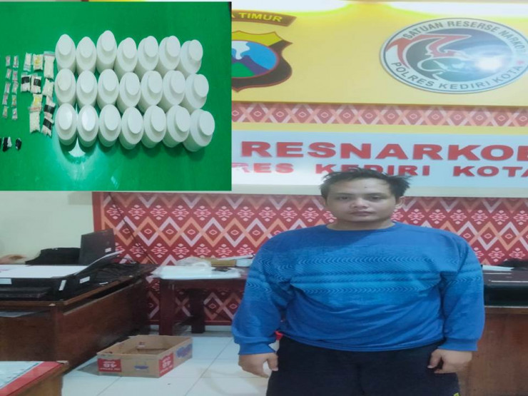 Polres Kediri Kota Ringkus Pengedar Narkoba Berbagai Jenis dan 22 Ribu Pil Doble L