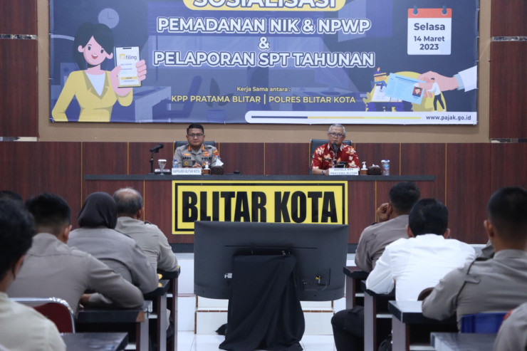 Polres Blitar Kota Bersama KPP Pratama Gelar Sosialisasi Perpajakan