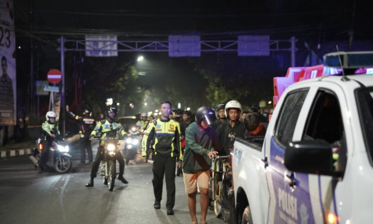 Polres Kediri Kota Amankan Puluhan Motor Berknalpot Brong