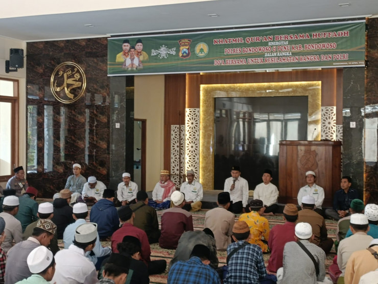 Polres Bondowoso Bersama PCNU Gelar Khotmil Qur'an, Pertebal Iman di Bulan Ramadhan 1444 H