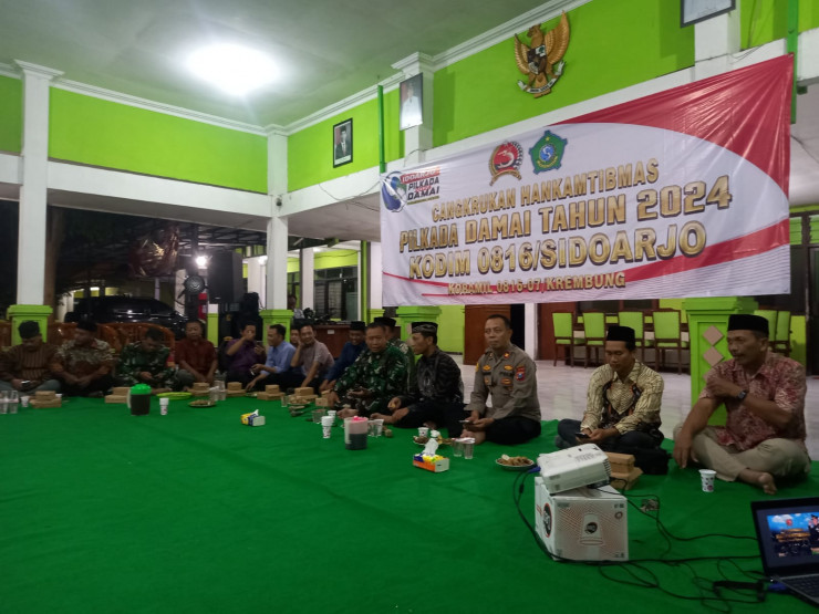 Tiga Pilar Kecamatan Krembung Gelar Cangkrukan Kamtibmas untuk Pilkada Damai
