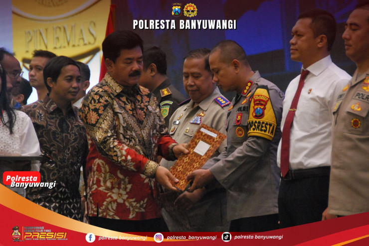 Komitmen Berantas Mafia Tanah, Kapolresta Banyuwangi Raih Penghargaan Pin Emas dari Menteri ATR/BPN